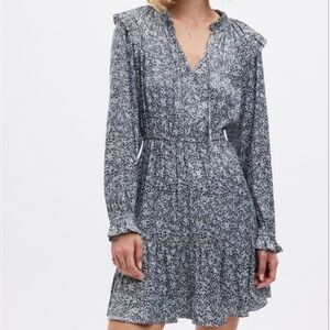 NWT Split-Neck Tiered Mini Dress